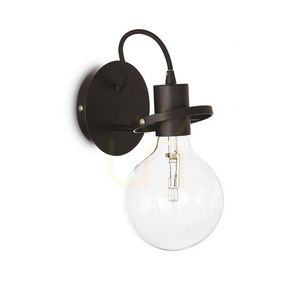 Wall Light Ideallux Radio AP1 Nero Black Metal Fabric E27 119502 small 0