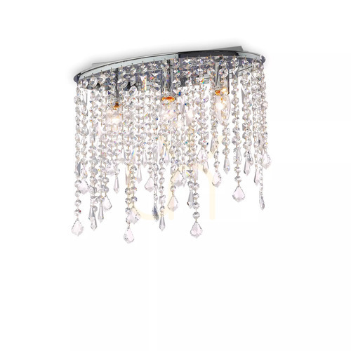 Check Plafond Ideallux Rain PL3 Chrome Crystal 40 cm 008370