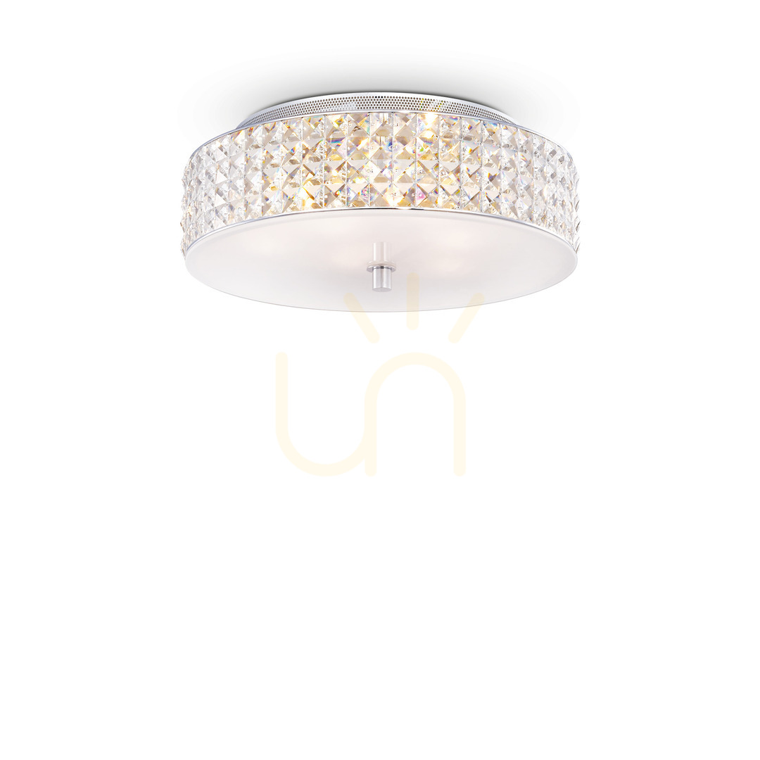 Plafon sufitowy Ideallux Roma PL6 chrome kryształowy 40 cm 000657