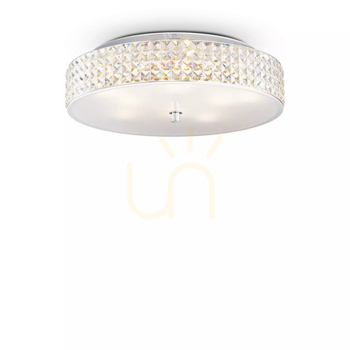 Check Plafond Ideallux Roma PL9 Chrome Crystal 50 cm 087863
