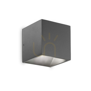 Outdoor Wall Lamp Ideallux Rubik 247083 Anthracite 3000K 10 cm LED small 0