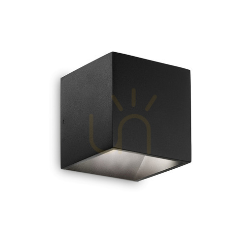 Check Outdoor Wall Lamp Ideallux Rubik 142302 Black 4000K LED 10 cm