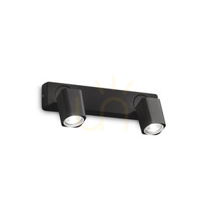 Wall Light Ideal Lux Rudy AP2 Square Black GU10 2-Light 321509 small 2