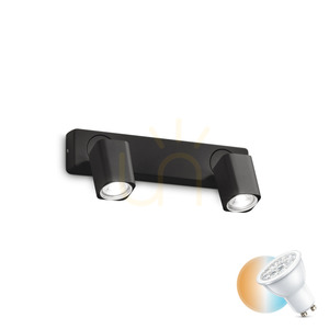 Wall Light Ideal Lux Rudy AP2 Square Black GU10 2-Light 321509 small 0