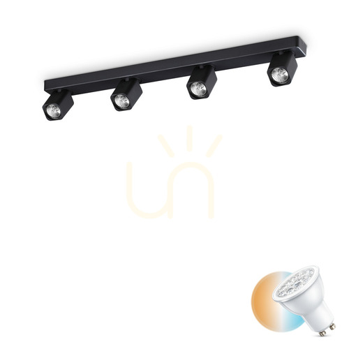 Check Plafon sufitowy Ideallux Rudy PL4 Square czarny 4xGU10 76 cm 321523