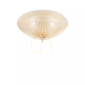 Plafon Ideallux Shell PL3 transparent glass 40 cm 008608 small 1
