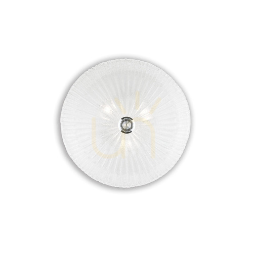 Check Plafon Ideallux Shell PL3 transparent glass 40 cm 008608