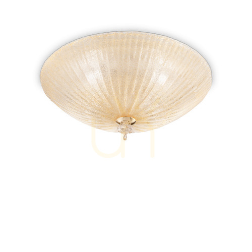 Check Plafon Ideallux Shell PL4 Ambra 140186 bursztynowy szklany 50 cm