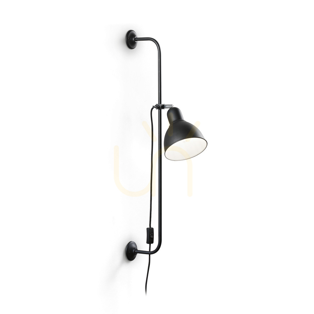Wall Light Ideallux SHOWER AP1 Black Metal E27 179643
