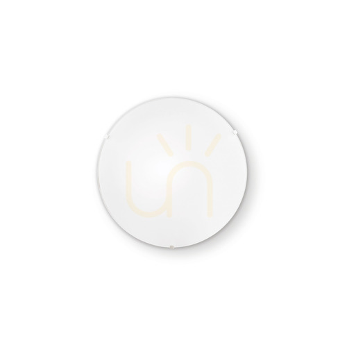 Check Plafon sufitowy Ideal Lux Simply PL1 biały szklany 25 cm 007960