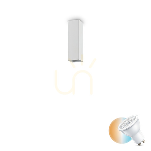Check Ideal Lux LOOK 233772 white square ceiling spotlight GU10 20 cm
