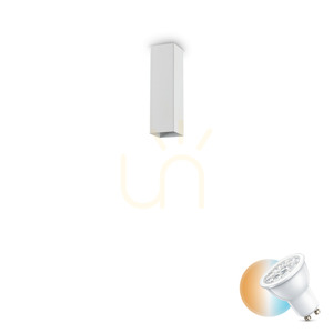 Ideal Lux LOOK 233772 white square ceiling spotlight GU10 20 cm small 0