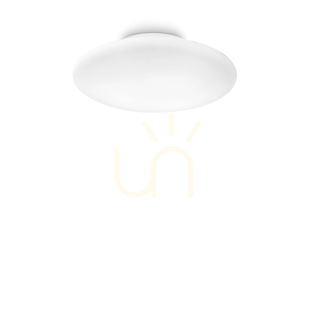 Plafon sufitowy Ideal Lux Smarties PL1 D33 biały szklany 33 cm 009223