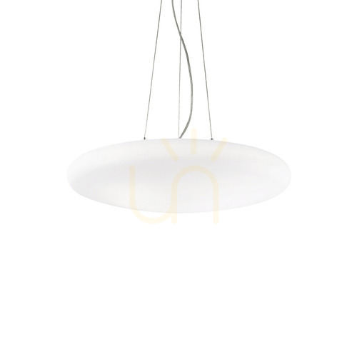 Check Pendant Light Ideallux Smarties SP3 D50 White Glass 50 cm 032009