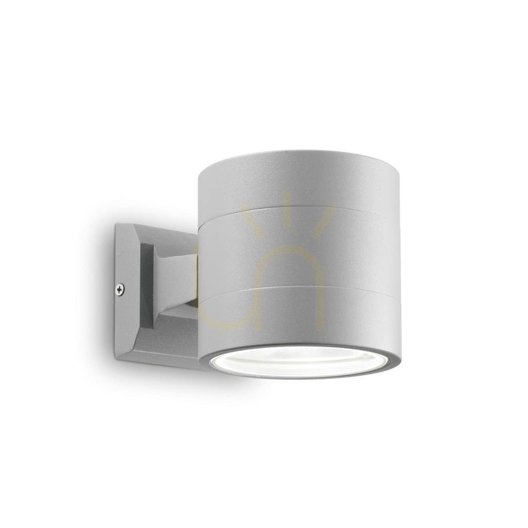 Outdoor Wall Lamp Ideallux SNIF Round AP1 Grey Aluminum G9 061474