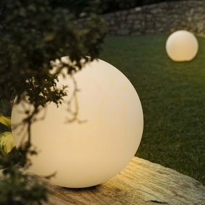 Outdoor Standing Light Ideallux SOLE 50 White Garden Ball E27 IP65 191614 small 5