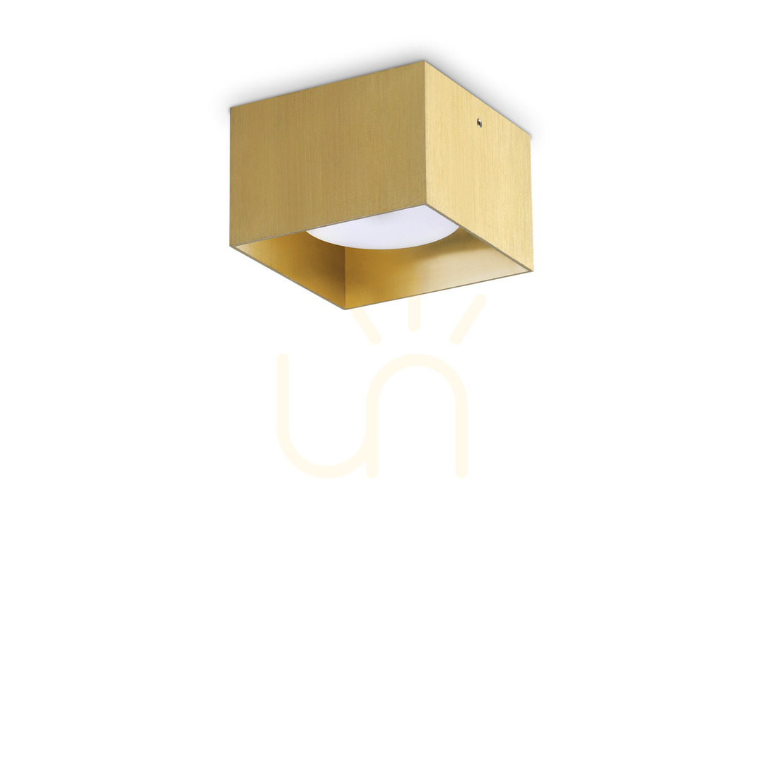 Plafon sufitowy Ideal Lux Spike PL1 Square Ottone mosiądz 10 cm 317502