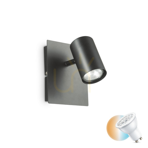 Check Wall Light Ideallux Spot AP1 Nero Black Metal GU10 115481