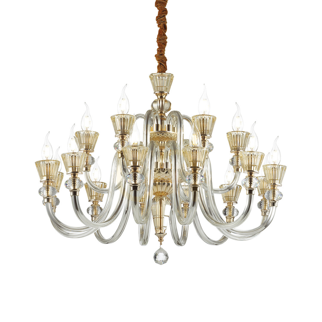 Pendelleuchte Ideallux Strauss SP18 Gold Glas 85 cm E14 140629