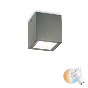 External Ceiling Light Ideallux TECHO PL1 Big Anthracite GU10 IP54 251516 small 0
