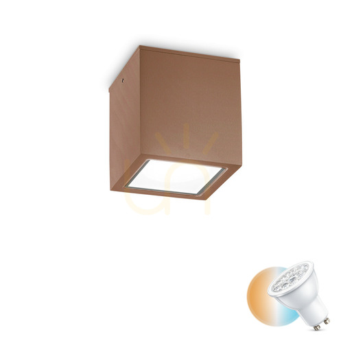 Check External Ceiling Light Ideallux Techo PL1 Big Coffee Brown GU10 251547