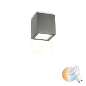 Outdoor Ceiling Light Ideallux Techo PL1 Small Anthracite GU10 251554 small 0