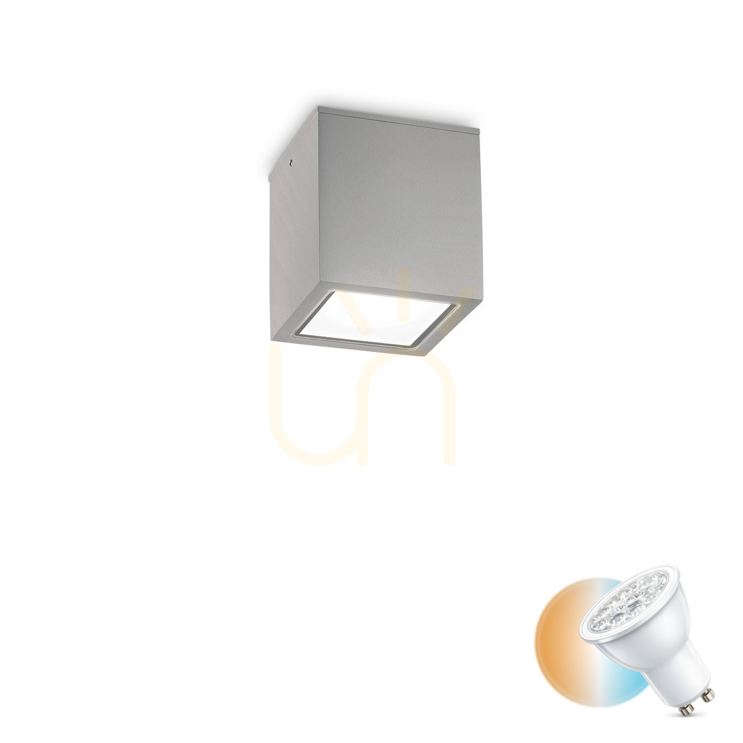 External Ceiling Light Ideallux TECHO PL1 Small Grey GU10 IP54 326894