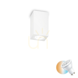 Plafon Ideallux LOOK TOWER PL1 SQUARE biały gips GU10 155791 small 0