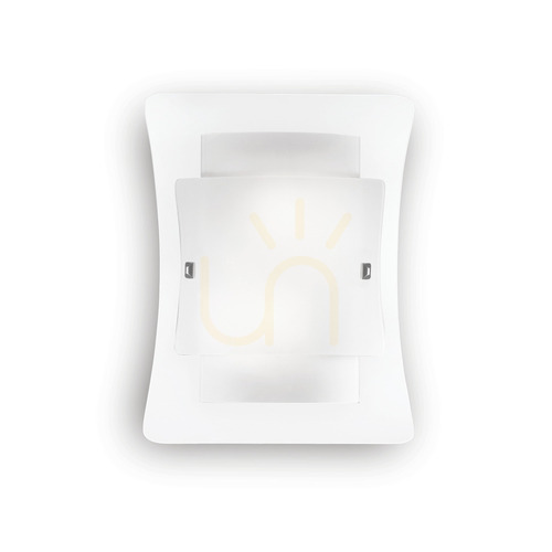 Check Wall Light Ideallux Triplo AP2 White Glass Chrome 2xE27 026480
