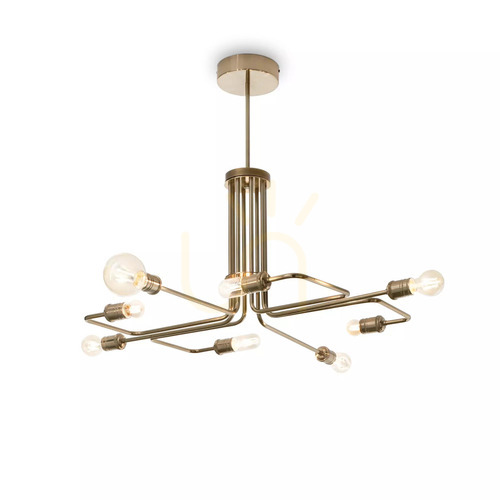 Check Pendant Light Ideallux Triumph SP8 Brass 92 cm 160269
