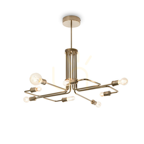 Check Pendant Light Ideallux Triumph SP8 Brass 92 cm 160269