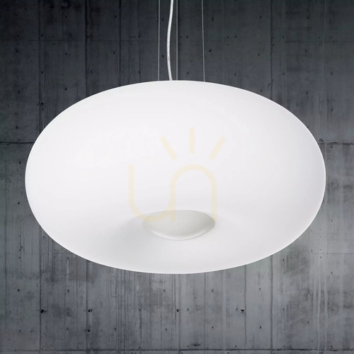 Check Pendant Light Ideallux Ulisse SP3 White Glass 52 cm 098616