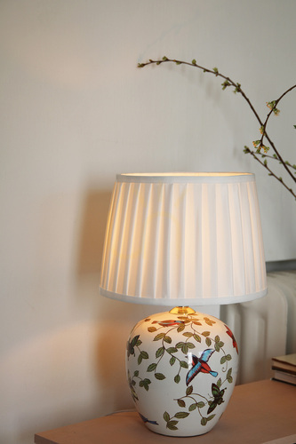 Check Table Lamp Markslojd Mansion White Ceramic Textile 107040