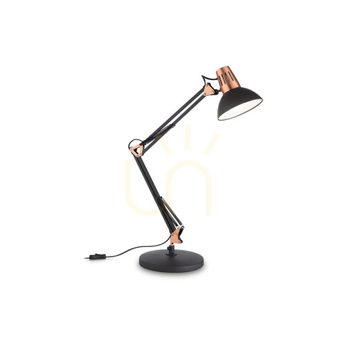 Check Table Lamp Ideallux Wally TL1 Black Copper Metal 061191