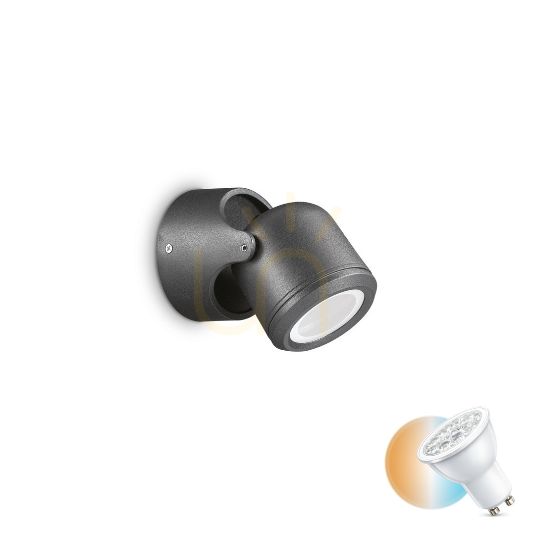 Outdoor Wall Lamp Ideallux Xeno AP1 Nero Black GU10 129464