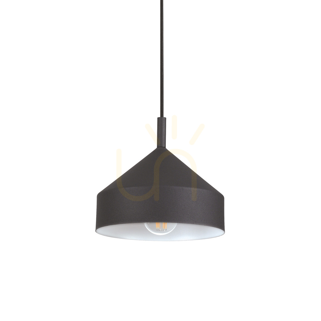 Pendant Light Ideallux YURTA SP1 D21 Nero Black Metal 281568