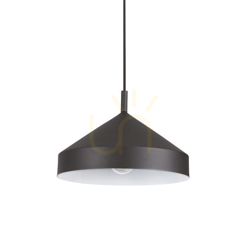 Check Pendant Light Ideallux Yurta SP1 D30 Nero Black Metal 30 cm 285139