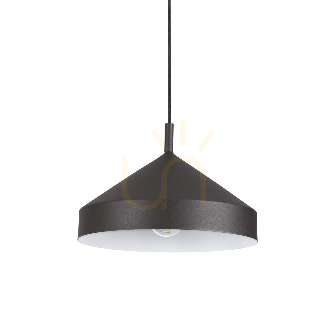 Pendant Light Ideallux Yurta SP1 D30 Nero Black Metal 30 cm 285139