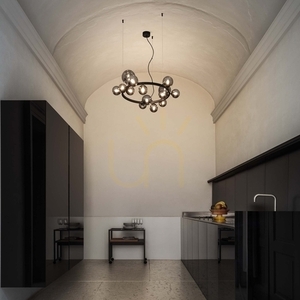 Pendant Light Ideal Lux Perlage SP10 Fume 81 cm Black Glass 271408 small 1