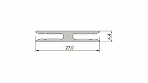 LUMINES METRO mounting profile 1 m, silver anodised, 27 × 4.4 mm (10-0294-10) small 1