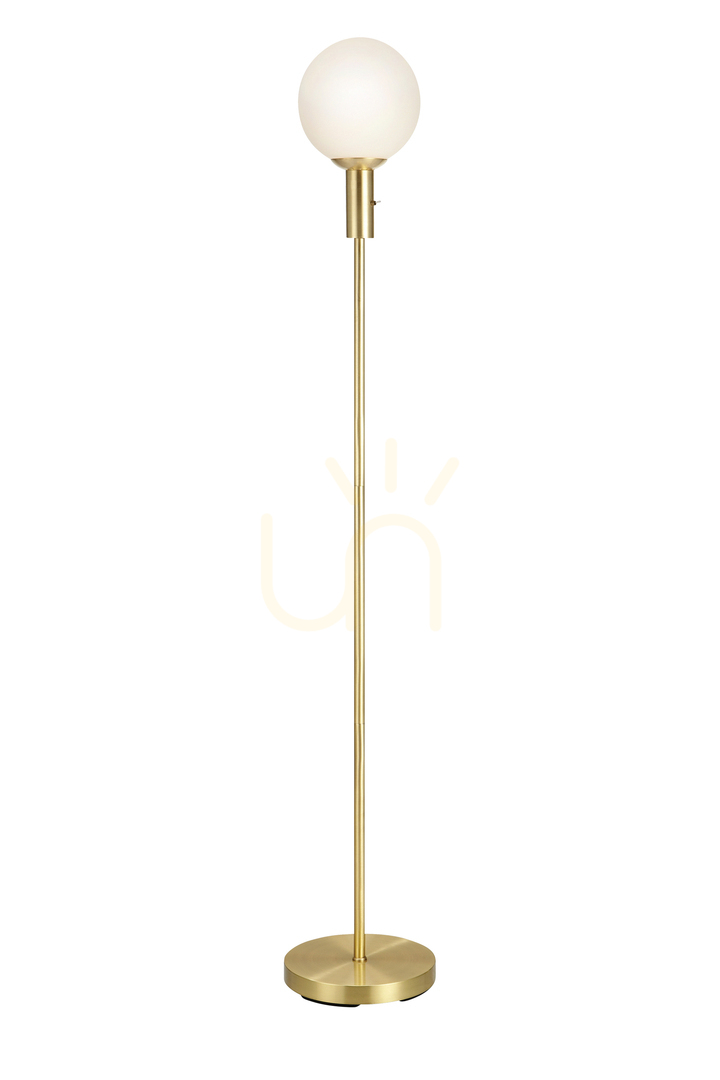 Floor Lamp Markslojd Minna Brass White Glass 106867