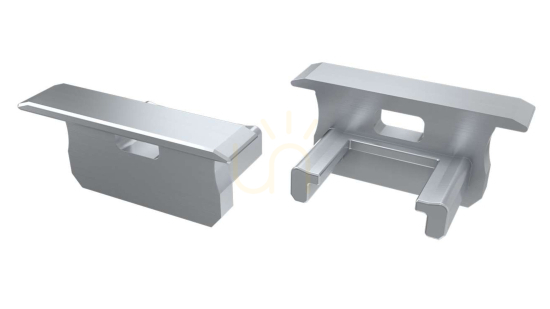 End cap for LUMINES B profile silver lacquered with hole