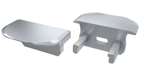 End cap for LUMINES B profile silver lacquered with hole round