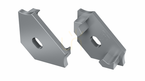 Check End cap for LUMINES C profile silver lacquered with hole