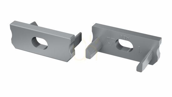 End cap for LED LUMINES D profile grey with hole
