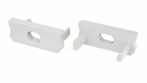 Check End cap for LED LUMINES D profile white with hole