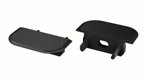 Check Black ABS end cap with cable opening for Lumines Z LED profile