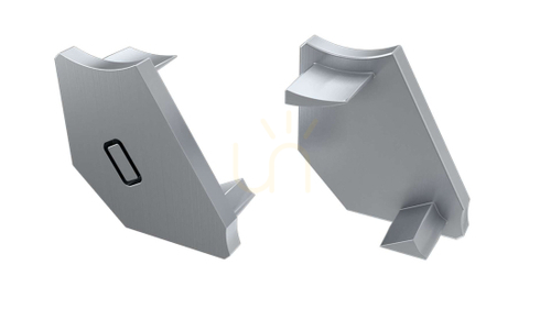 Check LED profile cap LUMINES H grey left 2in1