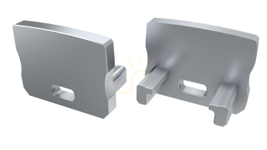 End cap for LED profile LUMINES A HIGH grey with hole