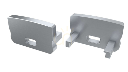 Check End cap for LUMINES D HIGH profile silver lacquered with hole